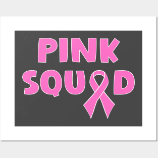 Pink squad breast cancer awareness ribbon Posters and Art